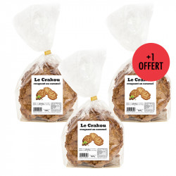 2 sachets de crakou caramel achetés, le 3ème OFFERT