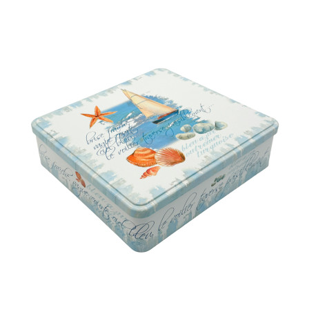 Palets Nature - Boîte métal décor Coquillages 