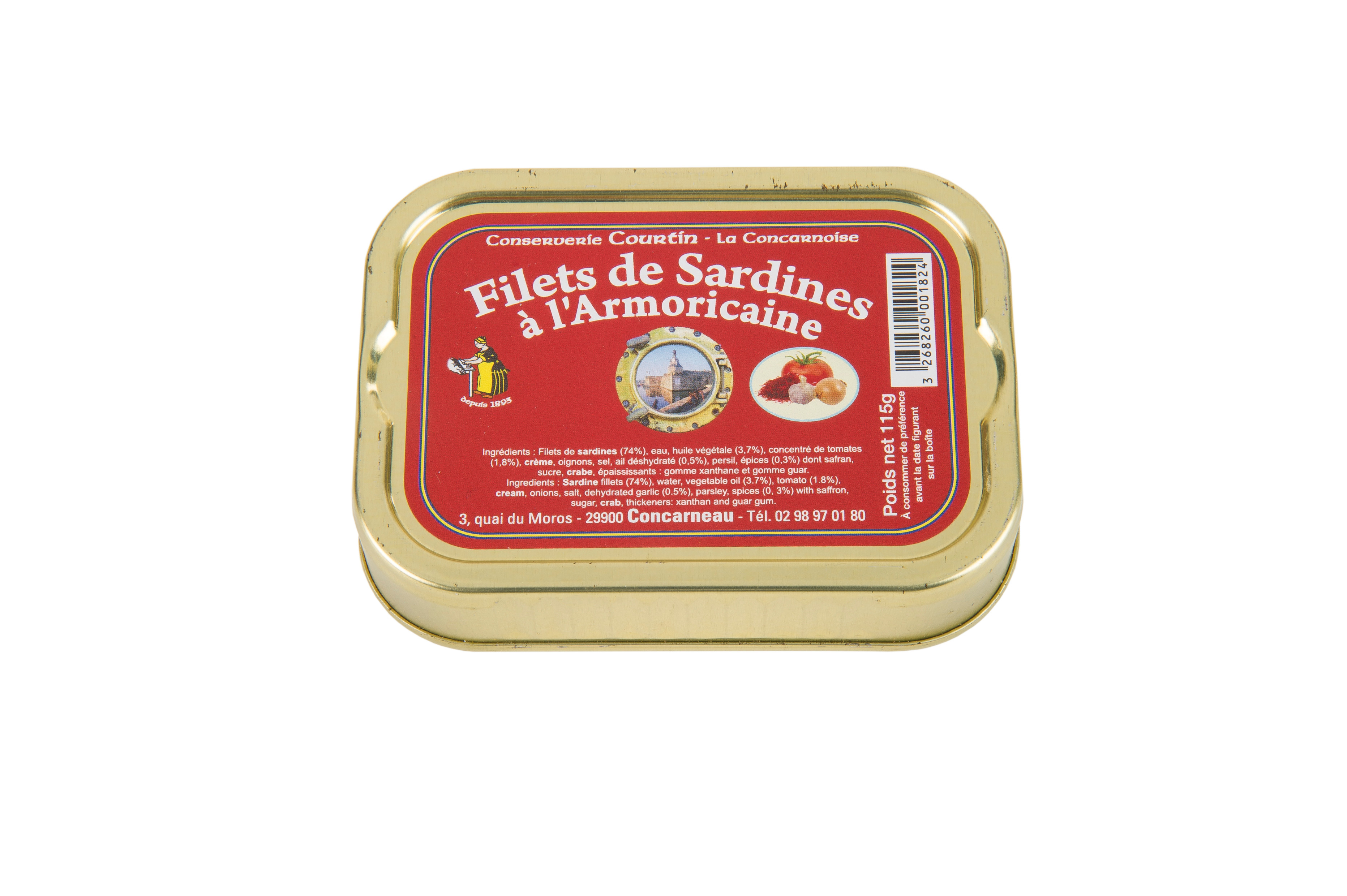 Filets de sardines à la sauce armoricaine 115g - Biscuiterie de